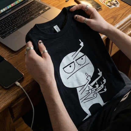 Angry Stick Figure Middle Finger T-Shirt