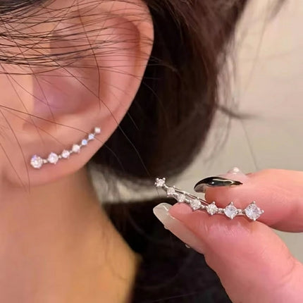 Korean Shiny Zircon Crystal Earrings