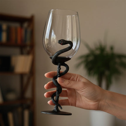 Black Snake Sculpted Wine Glass
