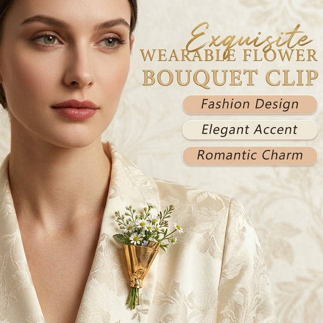 Elegant Flower Holder Brooch Pin
