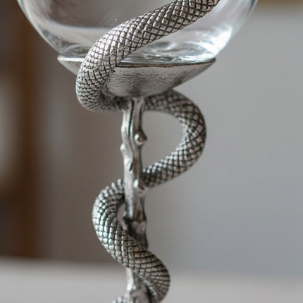 Black Snake Sculpted Wine Glass