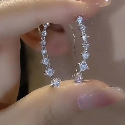 Korean Shiny Zircon Crystal Earrings