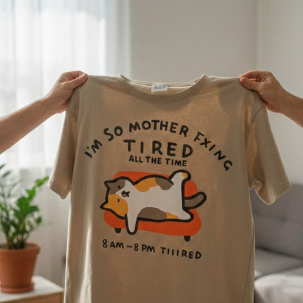 Tired Cat Humor T-Shirt
