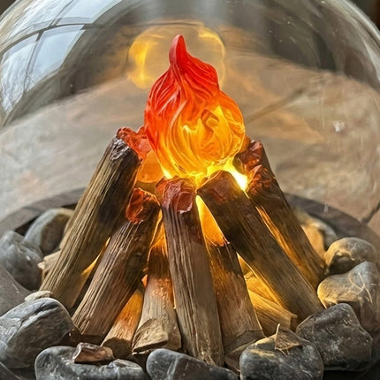 Mini Bonfire Flame Glass Dome Night Lamp