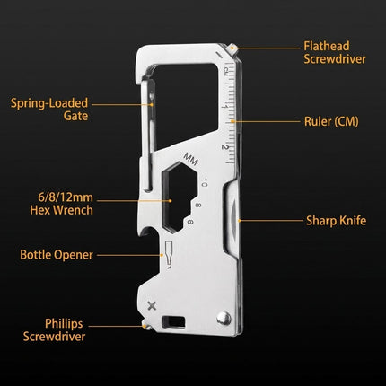 Tactical Steel EDC Folding Keychain Multi-Tool