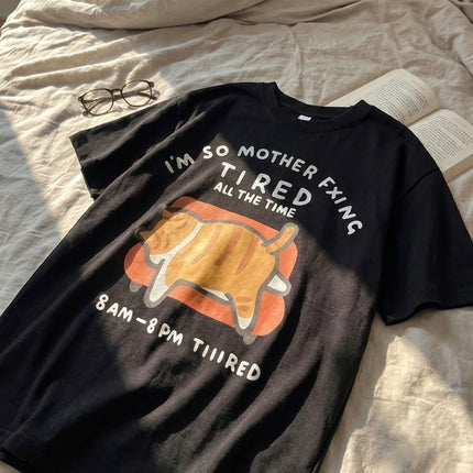 Tired Cat Humor T-Shirt