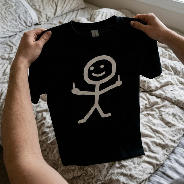 Angry Stick Figure Middle Finger T-Shirt