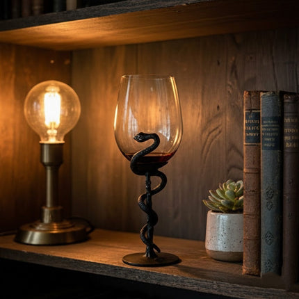 Black Snake Sculpted Wine Glass