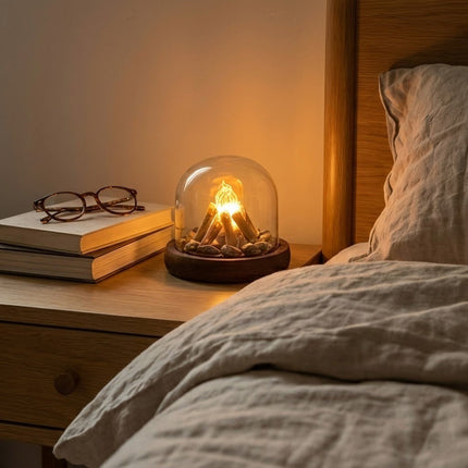 Mini Bonfire Flame Glass Dome Night Lamp