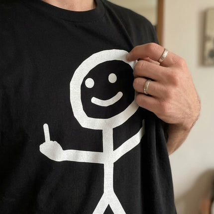Angry Stick Figure Middle Finger T-Shirt