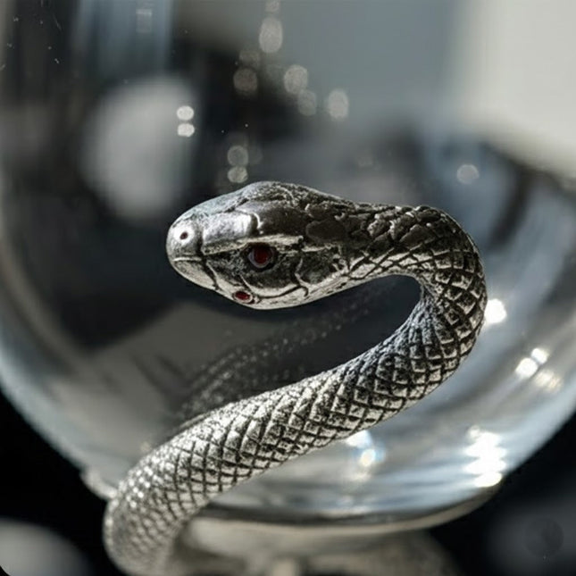 Black Snake Sculpted Wine Glass