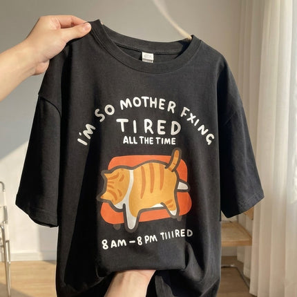 Tired Cat Humor T-Shirt