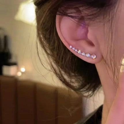 Korean Shiny Zircon Crystal Earrings