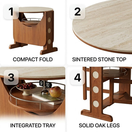 Vintage Style Folding Wooden Dining Table
