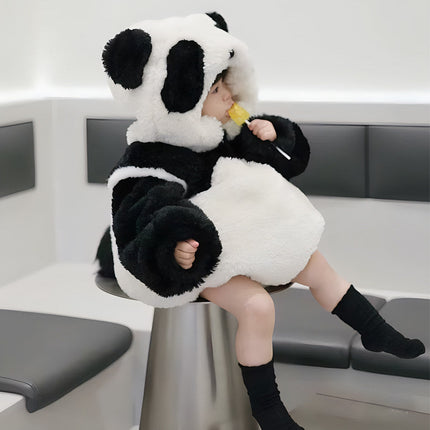 Sweet Panda Plush Kids Hooded Onesie