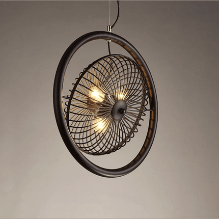 Vintage Iron Retro Fan Ceiling Droplight Chandelier Lamp