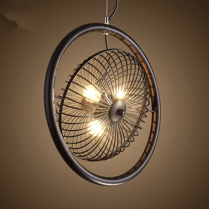 Vintage Iron Retro Fan Ceiling Droplight Chandelier Lamp
