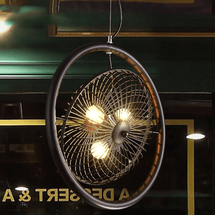 Vintage Iron Retro Fan Ceiling Droplight Chandelier Lamp