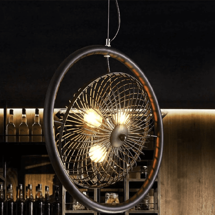 Vintage Iron Retro Fan Ceiling Droplight Chandelier Lamp