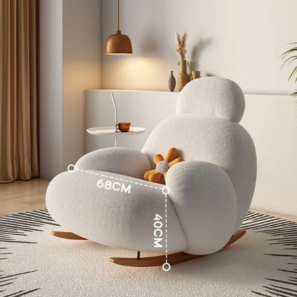 Modern Ergonomic European Fluffy White Lounge Chair