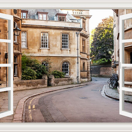 3D Street Scene Self-Adhesive European Wallpaper