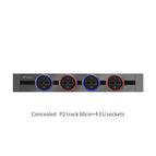 110-250V|Gold|EU|Blue LED Light / P2 track 80cm 4Plug