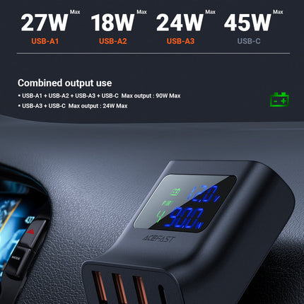 Car USB Splitter Fast Charging Station
