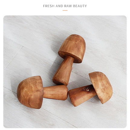 Mushroom Solid Wood Sculpture Home Decor