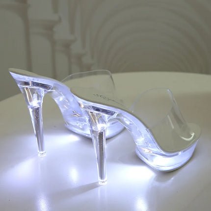 Light-Up Clear Transparent High Platform Heels