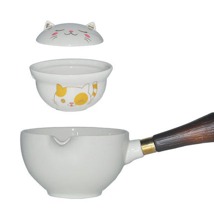 Self-Rotating Cute Cat Kung Fu Tea Set
