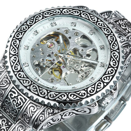 Retro Lux Hand-Engraved Automatic Mechanic Watch