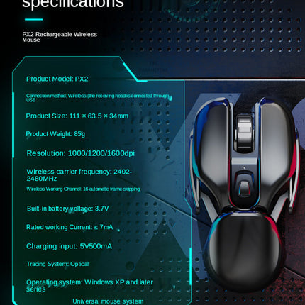 Wireless Rechargeable Gaming Mouse