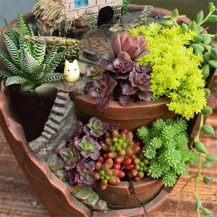 Mini Cottage Succulent Landscape Planter Pot