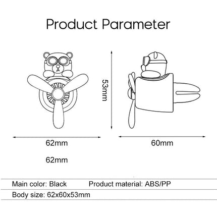Bear Pilot Rotating Car Air Freshener