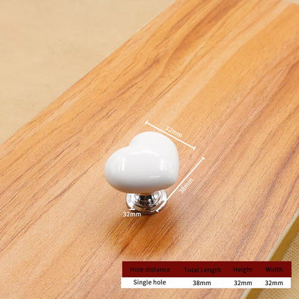 Ceramic Heart Door Cabinet Handle