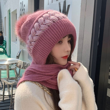 2in1 Wool Winter Scarf Hat