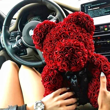 Artificial Rose Flowers Teddy Bear