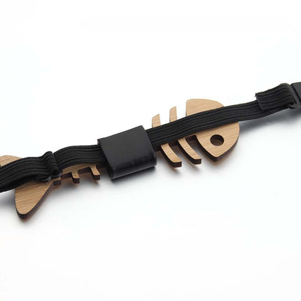 Wooden Fish Skeleton Men Bow Tie