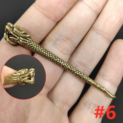 Retro Radiance Brass Mini Tool Vintage Keychain