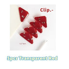 5pcs Clear Red