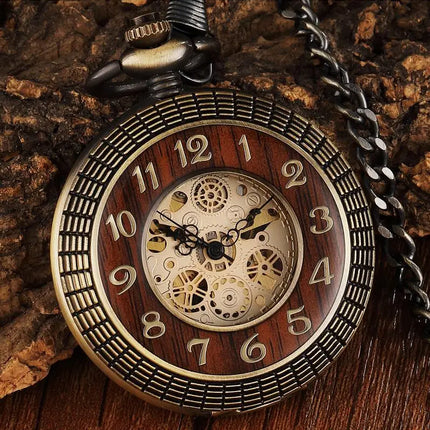 Retro Europe Rhythm Wood Pocket Watch