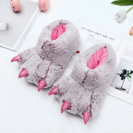 Furry Monster Claw Slippers