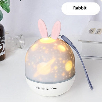 LED Universe Stars Bunny Projector Night Light