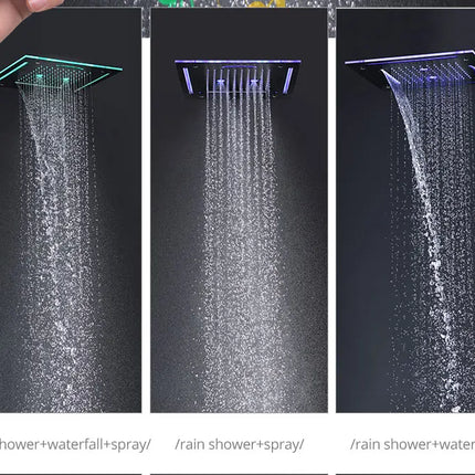 LED Music Shower Set Ceiling Rainfall Waterfall