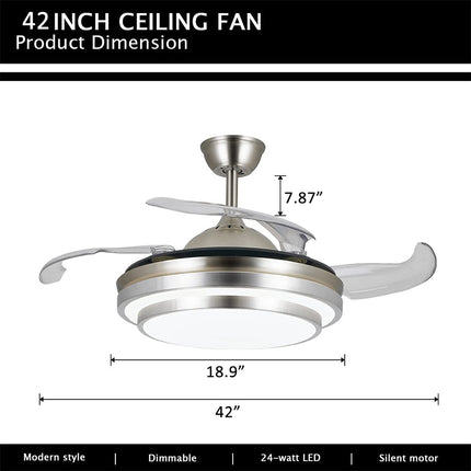 Modern Remote Controlled LED Ceiling Fan Lamp
