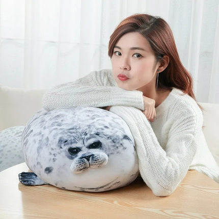 Chubby Seal Round Plush Pillow