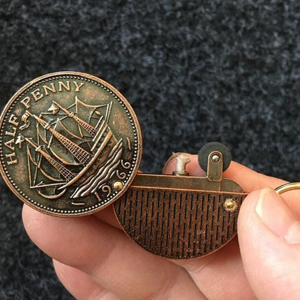 Coin Keychain Flame Kerosene Lighter
