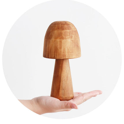 Mushroom Solid Wood Sculpture Home Decor