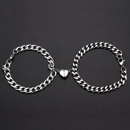 Heart-Shaped Magnet Couples Bracelet