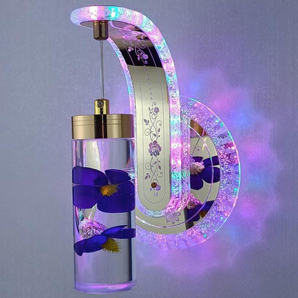 Elegant Crystal Flower Dimming Wall Lamp